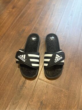 Adidas Black & White Slide Sandals